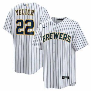 Christian Yelich Brewers Majestic Alternate Jersey